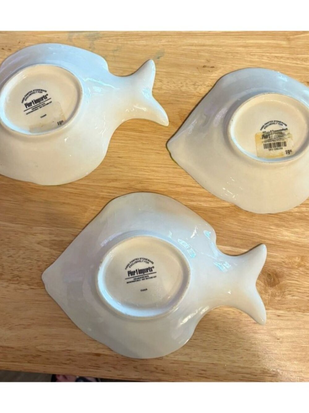 Pier 1 Imports Fish Plates Dishes Colorful Beach Summer Decor Lot Of 3 - V - Picture 2 of 4
